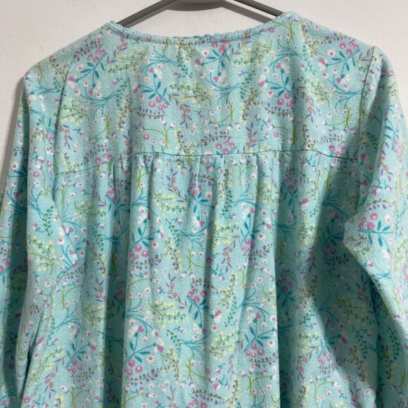 La Cera Nightgown Women's S Flannel Pockets Floral Grandma Cottagecore Peasant - Picture 13 of 16